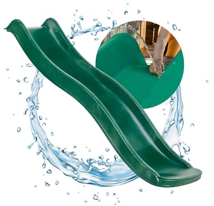 Spielturmking® Kinder Rutsche Outdoor Garten Spielgeräte, Stabile Wasserrutsche für Kinder, Alternative zu Indoor Spielgeräten, 1,75 Meter lang, Rutsche für Kinder, Rutsche für den Garten (Dunkelgrün)