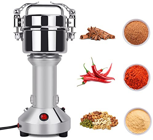 Getreidemühlen Elektrisch, 150g Rostfreier Stahl Schnelle Superfine Mühle Kornmühlen Trocken Kräuter Getreide Grinder mit Überlastschutz für Kräuter Gewürze Nüsse Getreide Herb Powder Maschine