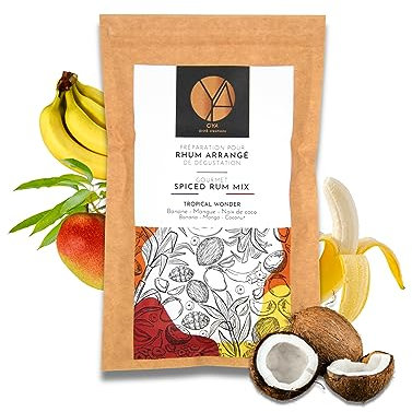 OYA - Préparation pour Rhum Arrangé de Dégustation TROPICAL WONDER - Banane Mangue Noix de Coco (pour 70cl de rhum) - Idée Cadeau Noël Secret Santa