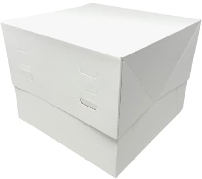 Decoracion Dulce - PK de 10 boîtes à gâteau blanches hauteur réglable 30 x 30 x 20 à 30 cm. Hauteur