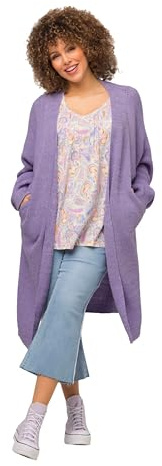 Ulla Popken, Damen, große Größen, Long-Strickjacke, Eggshape, Oversized, Fledermausarm