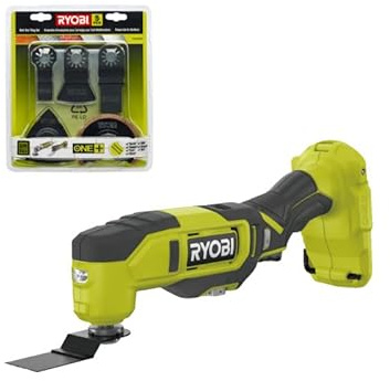 Confezione RYOBI - Multiutensile RMT18-0 - 18V OnePlus - 11 accessori - Senza batteria e caricatore - Set di piastrelle