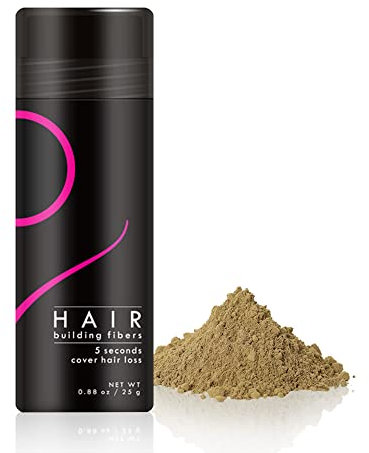 VOLLUCK Streuhaar Schütthaar zur Haarverdichtung, Haaransatz Kaschieren Haar Puder Ansatzspray Dunkelbraun Hair Fibers Hair styling Powder Haaransatz Spray Haarfasern - 25g (Mittelgold)