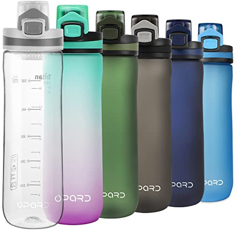 Opard Trinkflasche Kinder Auslaufsicher 0,6L/0.9L, 0,7L/1L (mit strohhalm), Sport Trinkflasche Schule, Gym, Fitnesss, Fahrrad - Wasserflasche 600ml mit deckel, Inbegriffenes Filter, BPA-Frei