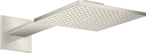 hansgrohe AXOR ShowerSolutions Kopfbrause 250/250 2jet,Wandanschluss, Brausearm 450 mm, 35310800, Farbe: Edelstahl Optic