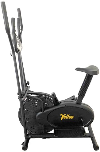 YELLOO - Ellittica Professionale per Casa con Sella Regolabile, si può Utilizzare in Piedi o Seduti come Cyclette, Dotata di Display LCD, Portata Massima 120 KG, Montaggio Facile (ORB2600S)