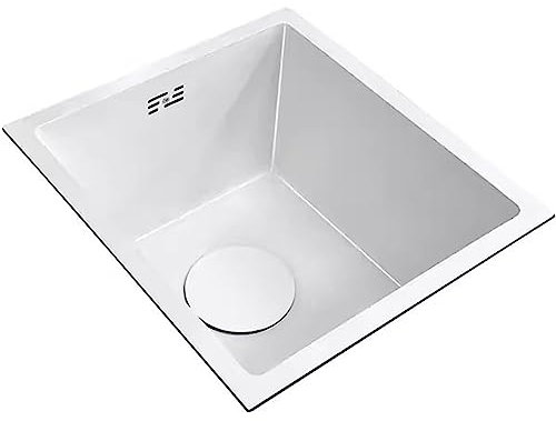 Fregadero De Cocina Blanco Fregadero De Acero Inoxidable Fregadero Bajo Encimera Fregadero De Barra Fregadero Pequeño De Esquina De Café Resistente A Altas Temperaturas (S : 45x40x20cm)