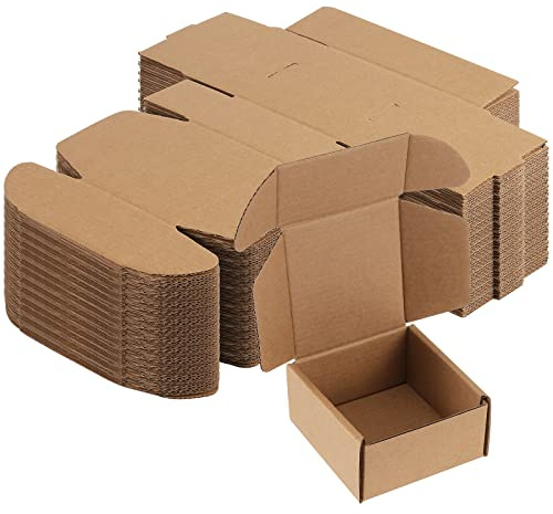 JEUIHAU 100-pack 10 x 10 x 5 cm förpackningslådor, små paketpostlådor, korrugerad kartong, fraktlådor, kartonglådor för flyttning, förpackning, post, frakt (brun)