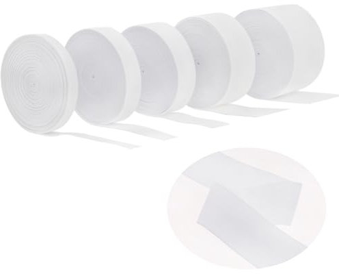 showll 25 Meter Gummiband Zum Nähen Weiß 10mm 15mm 20mm 30mm 40mm Elastisches Band 5 Stück Für DIY-Handwerk, Handbuch, Hohe Elastizität, Bequem, Langlebig Und Nicht Leicht Zu Verformen