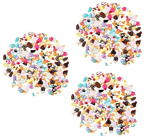 Lurrose 300stücke Eiscreme Harz Zubehör Für Bastelprojekte Kreative Materialien Für Mobiltelefone Stempelkissen Und Scrapbooking Für Junge Mädchen Und Bastelliebhaber