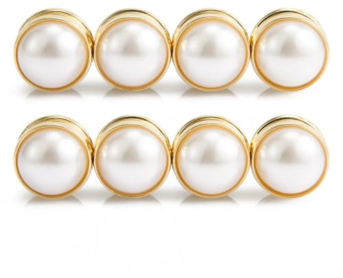 NQEUEPN 8 Stück Magnetische Hijab Nadeln Gold Hochzeitsschleiergewichte Magnetische Perlen Doppelseitige Perlen Brautschleiergewichte Für Frauen Schals Kleidung