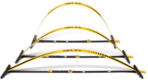 SKLZ Speed Hurdles Elite – Mejora Velocidad y Agilidad, Rebote instantáneo, Ultra Duradero, Altura de 15 cm, Plegable, Multi-Deporte, Incluye Bolsa de Transporte para Entrenamiento pliométrico.