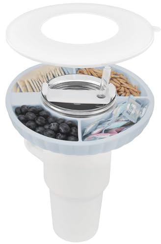 Stanley Cup 40 oz Tumbler with Handle, 4-Compartment Snack Tray, Lid, Reusable for Picnics (Smoky Grey)