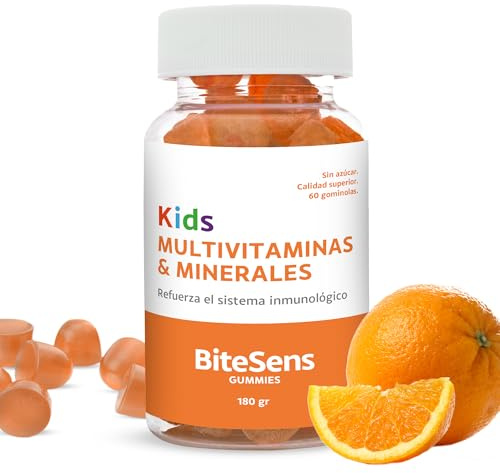 VITASENS Gummies Multivitamines et Minéraux Enfants. Complément Alimentaire Immunité. C, D, B12, B6, E, A, Biotine, Zinc, Iode. 60 Gommes. 180 G