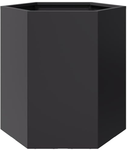 vidaXL Pflanzkübel Schwarz Sechseckig 46x40x45 Stahl
