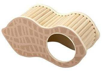 Dehner Lieblinge Nagerhaus Peanut, Nagerzubehör für Hamster/Nager/Mäuse, ca. 24.5 x 11.6 x 10 cm, aus FSC®-zertifiziertem Kiefernholz/Sperrholz, braun/Natur