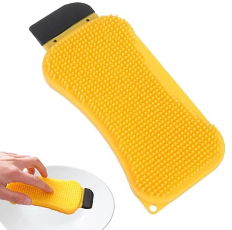 Estropajo de silicona, esponja de cocina de silicona, multiusos, cepillo para fregar, herramienta de limpieza de cocina, raspador de esponja para fácil limpieza y lavado de platos