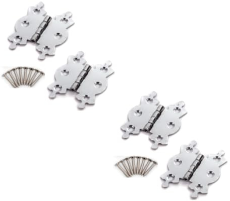 Polished Chrome 50mm/2 Butterfly Butt Hinge Antique Butterfly Design Fancy Cabinet Door Hinge with Matching Screw Decorative Hinges Door Furniture 2 Pairs (4 Pieces).
