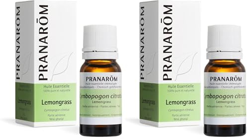 PRANAROM - Lemongrass - Aceite Esencial Cymbopogon Citratus - 10ml (Paquete de 2)