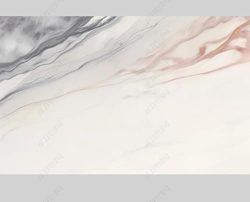 MZOwallpaper Papier Peint Intissé Marbrage Blanc Poster Tableaux Muraux Tapisserie Photo Trompe L'Oeil Salon Chambre Art Mural 400Cm(L) X280Cm(H)