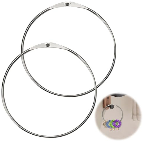 HENGBIRD 2 portachiavi grandi, anelli in metallo, anelli di ricambio, portachiavi con chiusura rapida, versatile per appendere chiavi, vestiti, borse, fogli sciolti, scrapbook, tenda da doccia argento