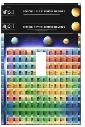 Tabla periódica de elementos impresos cubiertas de tomacorriente, 1 placa de pared de tamaño estándar, cubiertas de placas frontales de policarbonato de doble salida