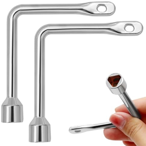 NHQZ Llave Triangular Metálica 2 Piezas, Llave Triangular Llave de Caja Universal Contador Para Armario Eléctrico, Contadores Electricidad, Contadores Agua, Contadores Gas
