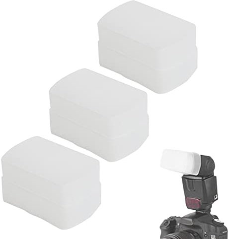 Rankomu 3Pcs Mini Digital Camera Flash Bounce Diffusers Softbox for Canon 580EX, White Bounce Diffuser, Flash Light Diffuser, Speedlite Diffuser, Photography Softbox