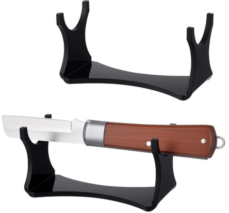 MAYJOYDIY 2 Support de Sabre Laser Noir en Acrylique Présentoir pour Baguettes Support D'Épée de Samouraï Monobloc Petit Présentoir Décoratif pour Collection de Couteaux de Table Bureau Décor