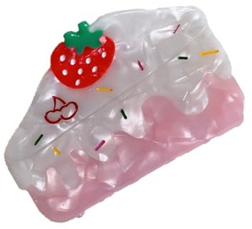 kokdid Pince à cheveux en forme de gâteau crème pour de jolies coiffures, idéale pour diverses occasions - Pince à cheveux en acrylique pour femme et fille - À porter au quotidien