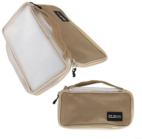 zeroupshop Outdoor Camping Cutlery Storage Bag Portable Utensil Organizer Roll for Picnic Backpacking Hiking Kitchen Cookware Oxford Cloth (Khaki)
