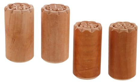 CIYODO 4 Pièces Moules à Gâteau Traditionnels Chinois pour Biscuits Pâtisseries et Gravure Précise pour Décoration de Desserts et Pains