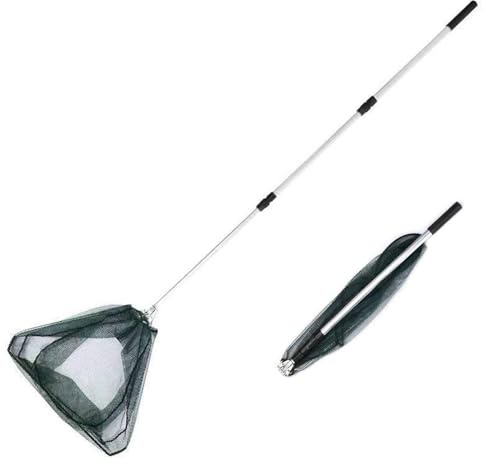 Nät fiske, fisknät vikbar kompakt fiskehåv damm karphåv, utomhus fisketillbehör fiske håv för vuxna, teleskophåv 150 cm