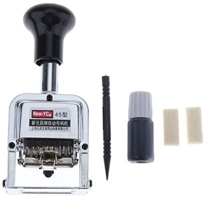 MotiveTech Automatischer Seitenstempel, 6 Fach Nummernstempel, Seitenmaschine, 4,8 X 2,5 Mm
