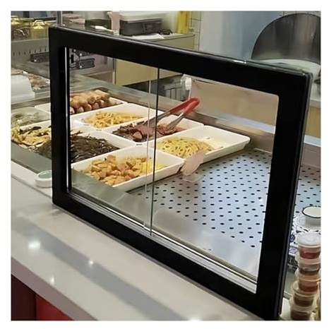 HJLKDYM Acrilico Gastronomia Finestre Scorrevoli, Finestre A Filo Vetro Cassaforte Finestre di Uscita Acrilico Snack Bar Cassa di Registrazione Servizio Portale Transazioni(75x50cm)