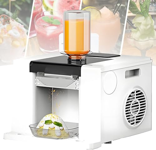 Cashwise Macchina Professionale per Ghiaccio tritato, 60 kg/Giorno, per Granite, con Pulizia Automatica e Touch Screen, tritaghiaccio Automatico per ristoranti, furgoni ambulanti e gelaterie White