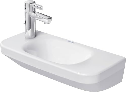Duravit Handspülung DuraStyle 50cm ohne Überlauf mit Wasserhahnloch, Hahnloch Links, Farbe: weiß Badkeramik > Waschtische & Handwaschbecken, Porzellan
