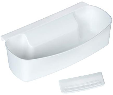 WENKO Auffangschale für Küchenabfälle, Abfallbehälter für Bio-Abfall in der Küche, zum Einhängen, Kunststoff, 32,4 x 17,3 x 9,2 cm, weiß