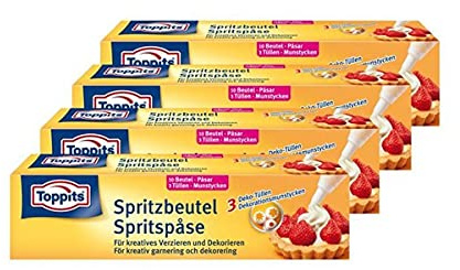 Toppits Spritz-Beutel für kreatives Verzieren undDekorieren (4er Pack)
