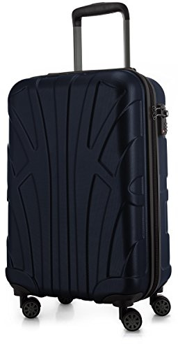suitline - Handgepäck Hartschalen-Koffer Koffer Trolley Rollkoffer Reisekoffer, TSA, 55 cm, ca. 34 Liter, 100% ABS matt, Dunkelblau | ABS-Hartschale · TSA-Zahlenschloss · 2.4 kg Leicht · 4 Rollen · Austauschbare Ersatzteile · Kabinenkoffer · Wochenendtrip