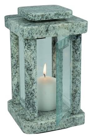 designgrab Grablampe Design-Modern Viscont White Granit – 25,5 cm, Handarbeit EU, wetterfest & frostfest