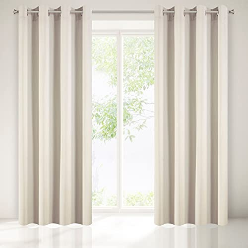 Eurofirany Tenda pronta EMA Ecru, 140 x 250 cm, con occhielli/anelli per tenda