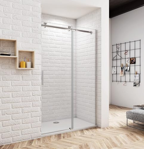 Aica Sanitär Duschtür 100cm Duschabtrennung Schiebetür Duschwand Dusche 8mm NANO Glas H195cm