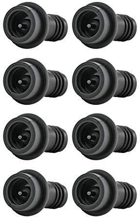 WOTOR Wine Stoppers Vacuum, Wine Saver, Wine Pump Vacuum Stoppers, Wine Preserver, Reusable Bottle Sealer Keeps Wine Fresh (Black, 8 Pieces)