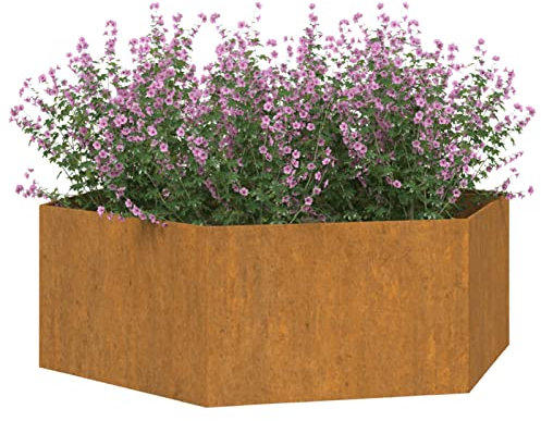Keketa Fioriera in Acciaio Corten 138x120x45 cm, Colore Ruggine, Resistente alle Intemperie, Ideale per Giardini, Balconi e Patii, Facile Montaggio, Decorativa e Durevole