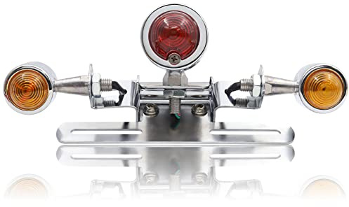 Ygmylandbb Feu arrière de moto intégré feu de freinage Clignotant Feux de conduite Avec un Cadre en fer de Montage 12v 3 têtes en forme de balle intégré