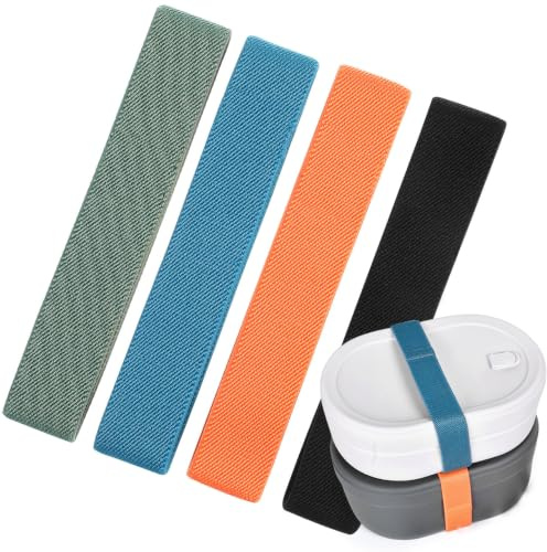 UPKOCH Bento Box Gurt 4 Stück Elastisches Lunchbox Band Verstellbares Für Brotdose Und Lebensmittelbehälter Praktisch Für Schule Büro Outdoor