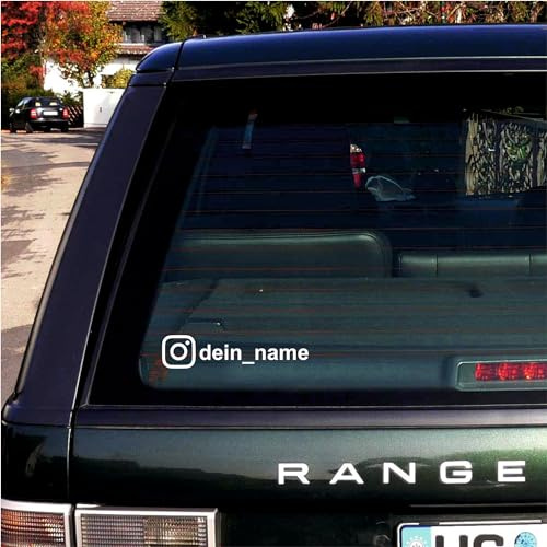 Instagram Namen Aufkleber mit Wunschtext - Werbung Tuning Sticker User Name fürs Auto KFZ