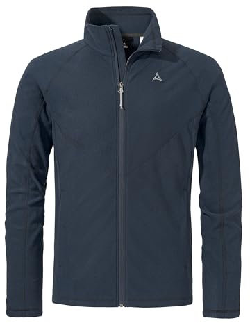 Schöffel Herren Fleece Jk Style Ghedina MNS, komfortable Fleecejacke mit Flatlocknähten, leichte, schnelltrocknende Outdoorjacke mit Stehkragen, navy blazer, 50