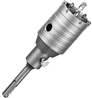 SALI Bohrkrone 50mm SDS Plus M22 Gewinde SDS Plus Schaft 110mm Wandlochsägebohrer Lochsägen-Set mit für Hartmetall-Zentrierbohrer für Mauerwerk Natursteine Sandsteine Kunststeine Beton Marmor Fliese